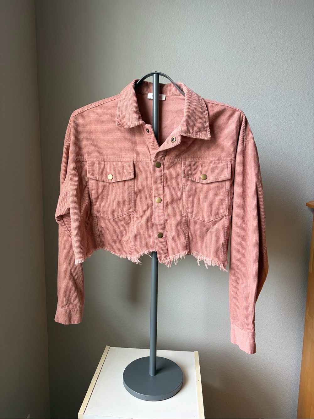 Better Be Dusty Rose Cropped Button-Front Jacket